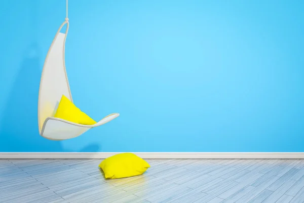 Hanging armchair with pillows — Stock Photo, Image