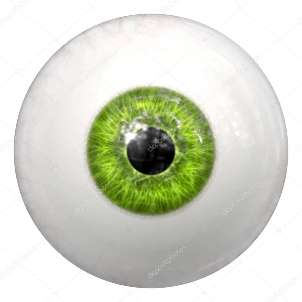 green human eye ball