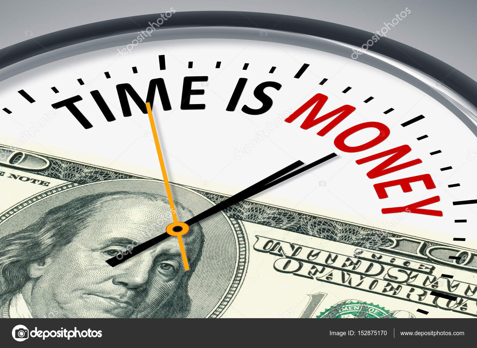 Reloj con tiempo de texto es dinero — Foto de stock #152875170 © magann, image size:1600x1167