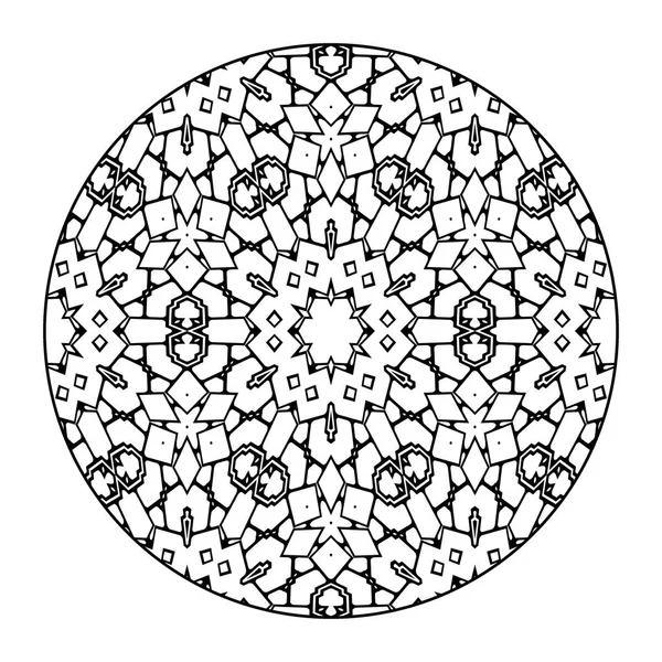Mandala linear preto e branco — Fotografia de Stock