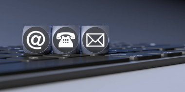 küpleri ile e-posta telefon ve mektup için işaretler