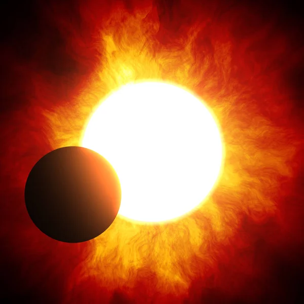 Beginn der schönen Sonnenfinsternis — Stockfoto