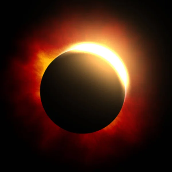 Início do belo eclipse solar — Fotografia de Stock