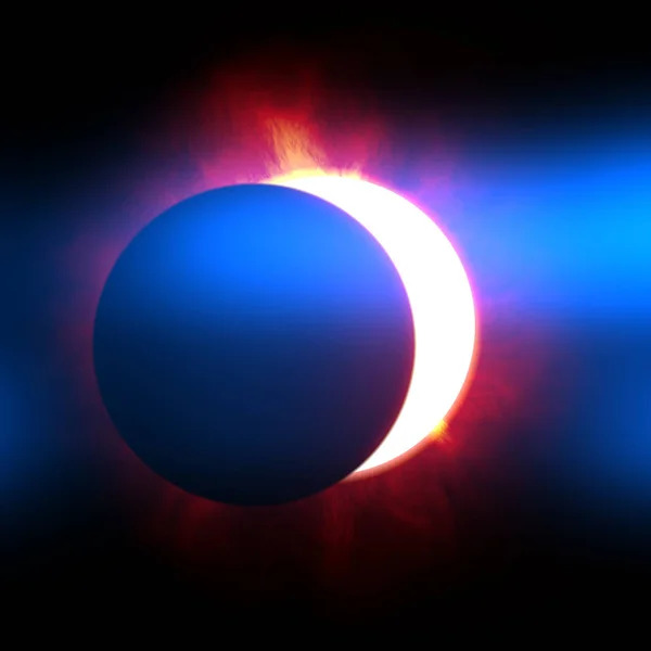 Inicio del eclipse solar — Foto de Stock