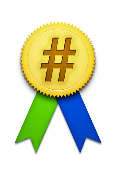 Hashtag ribbon badge — Stock Photo, Image