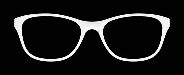 Bílé brýle na černém pozadí — Stock fotografie