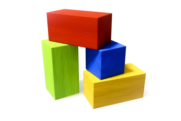 Niektóre kolorowe bloki konstrukcyjne — Zdjęcie stockowe