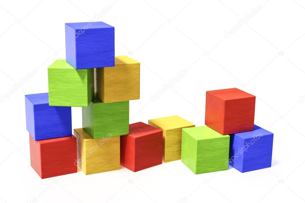 some colorful building blocks