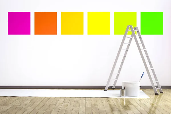 Δωμάτιο με χρώματα σε τοίχο — Φωτογραφία Αρχείου