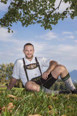 Man in Bavarian clothes clipart