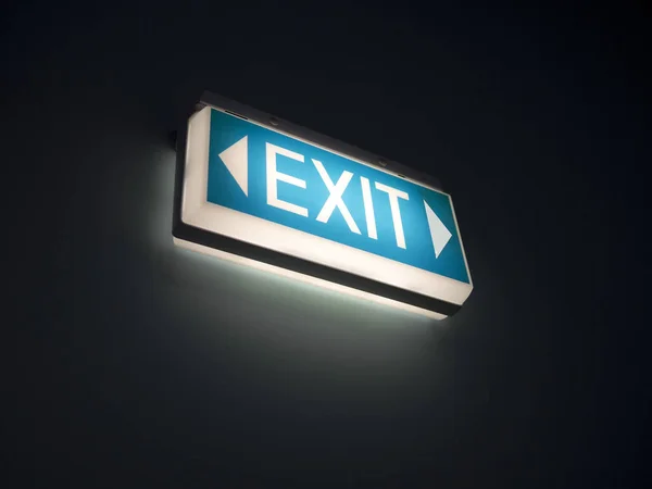 Glowing exit sign — Stock Photo, Image