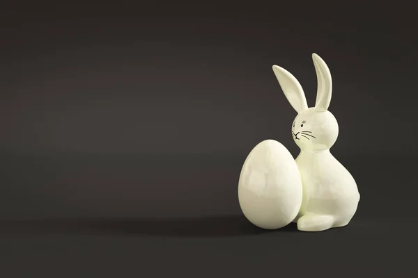 Lapin de Pâques blanc chiffre — Photo