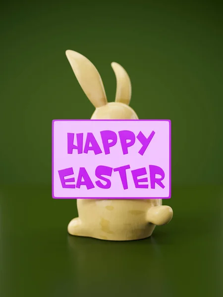 Illustration Sweet Easter Bunny Figure Message Happy Easter — Stock Photo, Image