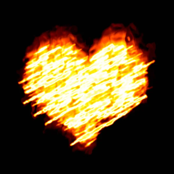 燃えている心臓のイラスト — ストック写真