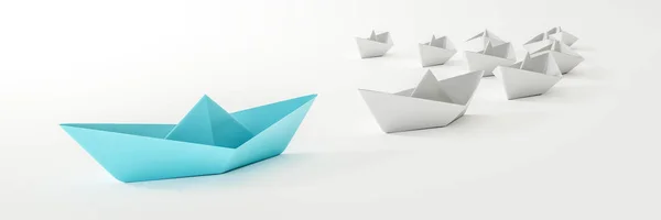 Barco azul e algum branco — Fotografia de Stock