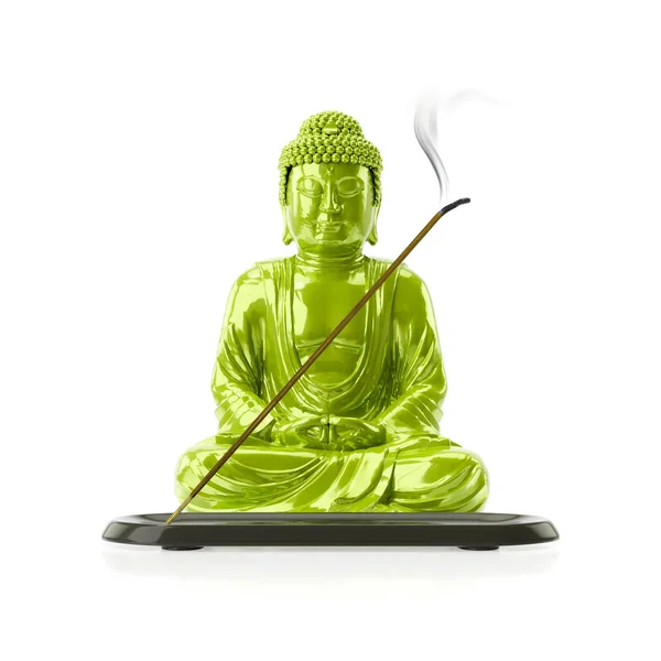 Ilustração Buda Com Uma Vara Incenso — Fotografia de Stock