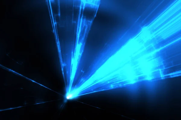 Alcuni Raggi Laser Blu Sul Nero — Foto Stock
