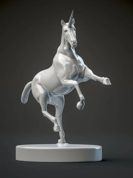 Ilustración Una Hermosa Figura Unicornio Cerámica — Foto de Stock