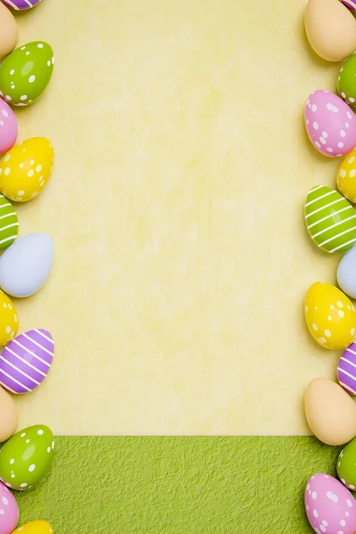 Ilustración Hermosos Huevos Pascua Colores Sobre Fondo Brillante —  Fotos de Stock