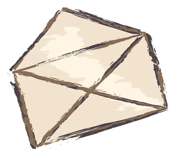 Eenvoudige Bruine Envelop Sketch Vector Illustratie — Stockvector