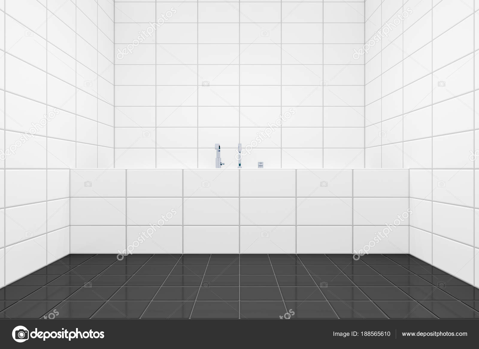 Baño moderno con suelo de baldosas. — Foto de stock © magann #188565610