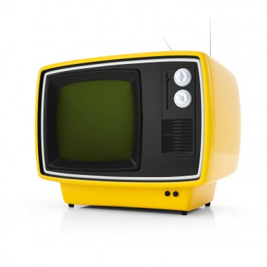 Beyaz arka plan üzerinde izole renkli retro Tv