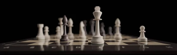 Классические Шахматы Черно Белой Доске — стоковое фото