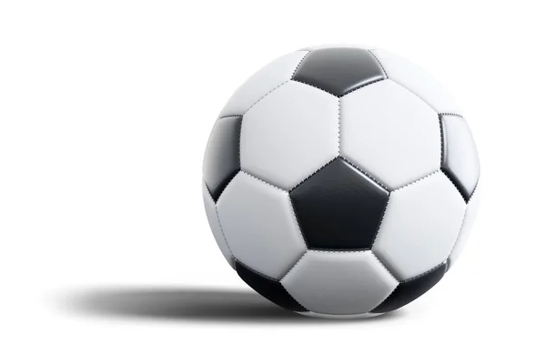 白い背景に分離された典型的な白黒サッカー ボール — ストック写真