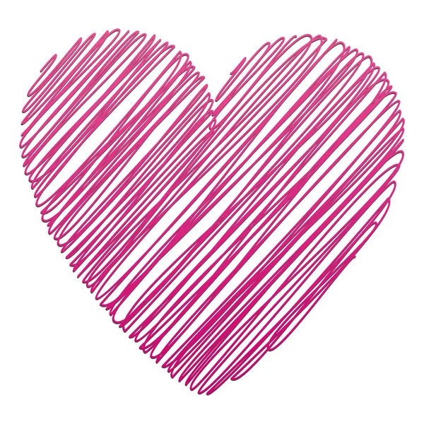 Stylish Purple Heart Scribble White Background — Stock Vector