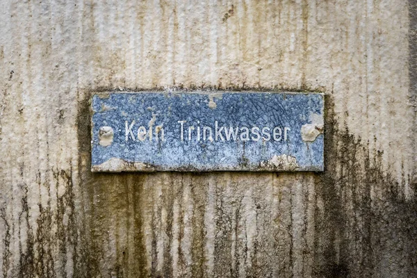 Geen Teken Van Drinkwater Duitse Taal — Stockfoto