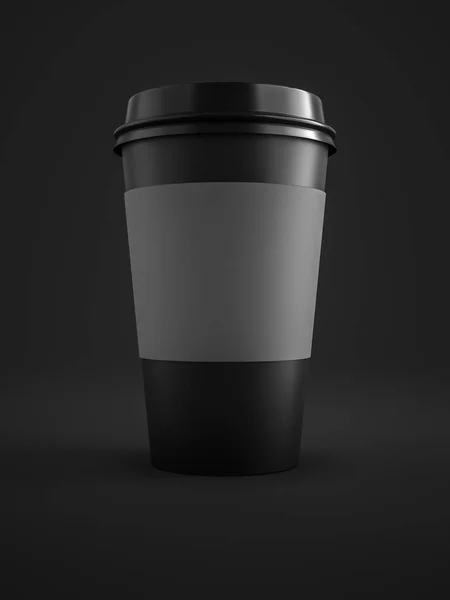 黒の背景にブラック コーヒー カップ — ストック写真