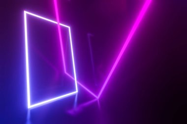 turkuaz ve pembe neon ışıklar çerçeve arkaplanı