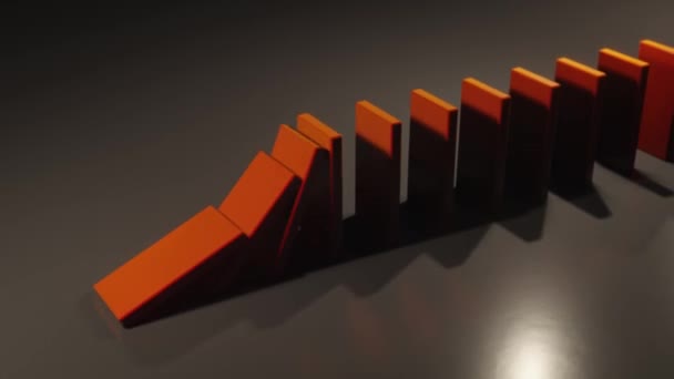 Falling Dominoes Illustration Animation — Stock Video