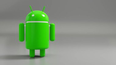 yeşil Android robot maskotu