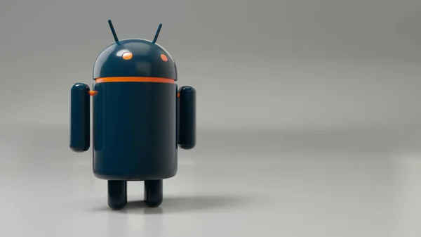 Mascotte robot Android scuro — Foto Stock