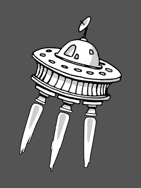 Ilustracja Komicznego Statku Kosmicznego Stylu — Zdjęcie stockowe