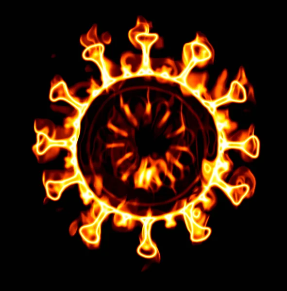 Ілюстрація Спалювання Вірусу Корони — стокове фото