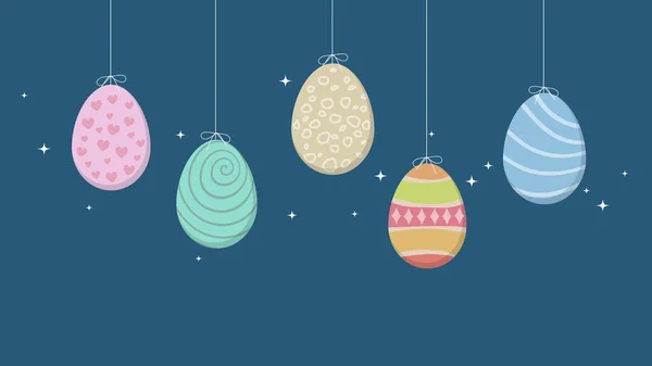 Illustration Some Easter Eggs Background Decoration — Stock Vector