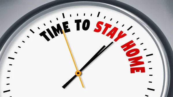 Image Typical Clock Text Time Stay Home — Stock Photo, Image