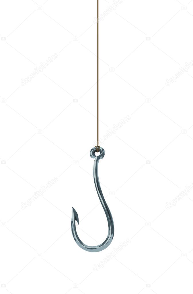 a fishing hook isolated on white background illustration