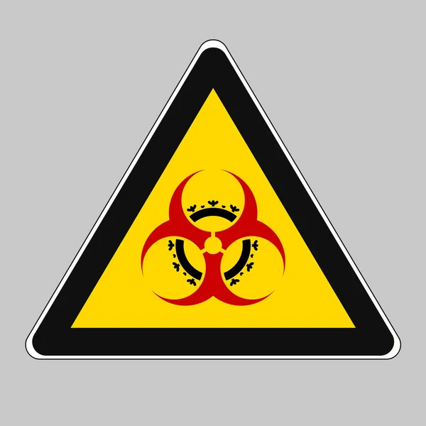 Korona Virüslü Biyolojik Tehlike Işaretinin Bir Çizimi — Stok Vektör