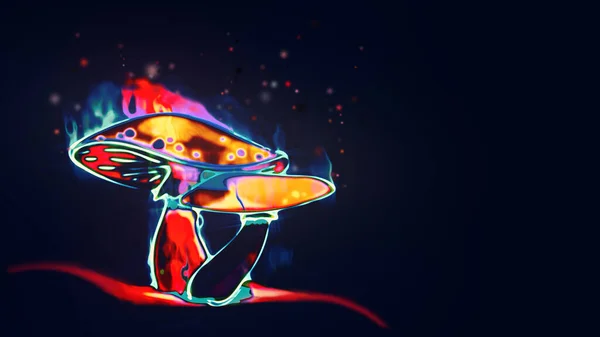 Illustration Magic Mushroom Background — Stock Photo, Image