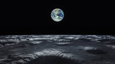 Ay 'dan Dünya' ya NASA dokularıyla yapılan bir uzay görüntüsü.