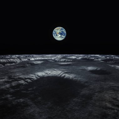 Ay 'dan Dünya' ya NASA dokularıyla yapılan bir uzay görüntüsü.
