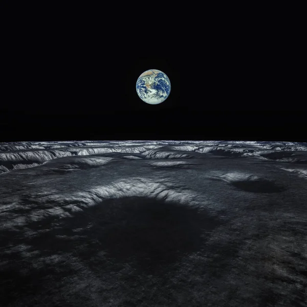 Μια Διαστημική Άποψη Στον Πλανήτη Μας Από Φεγγάρι Εικονογράφηση Γίνεται — Φωτογραφία Αρχείου