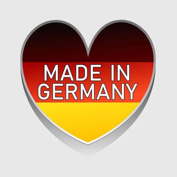 Illustration German National Colored Heart Text Made Germany — Stock Vector