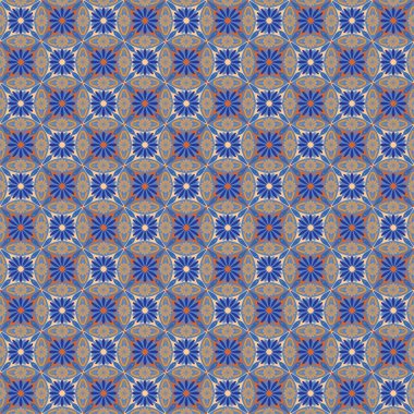 Krizantem içeren karelerden oluşan düzenli, dikişsiz bir kalıp.