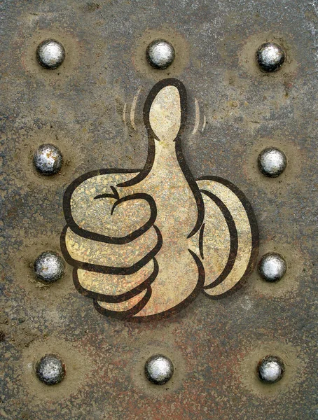 Symbol, das ich gerne auf Nietenpanzer gemalt habe — Stockfoto