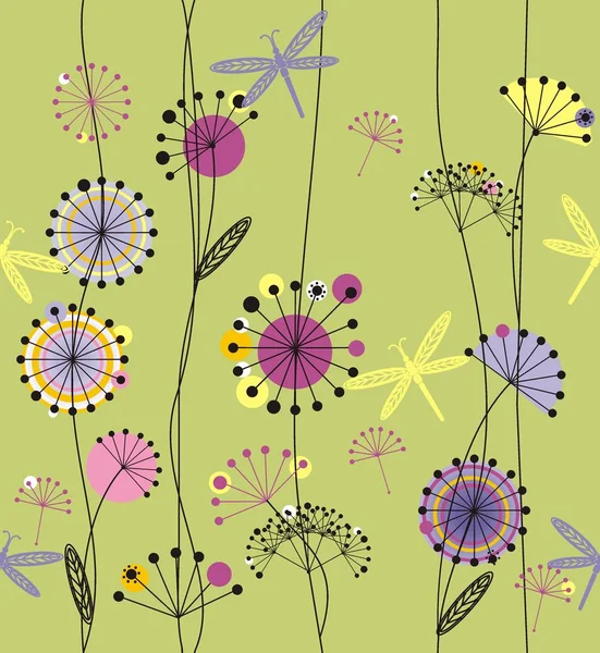 Paardebloemen bloemen met blaadjes — Stockvector