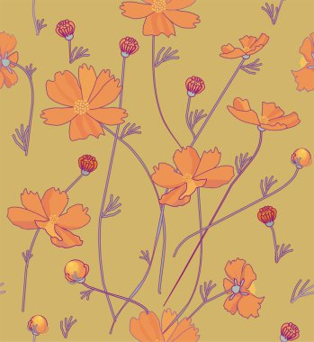 Turuncu kozmos çiçekleri